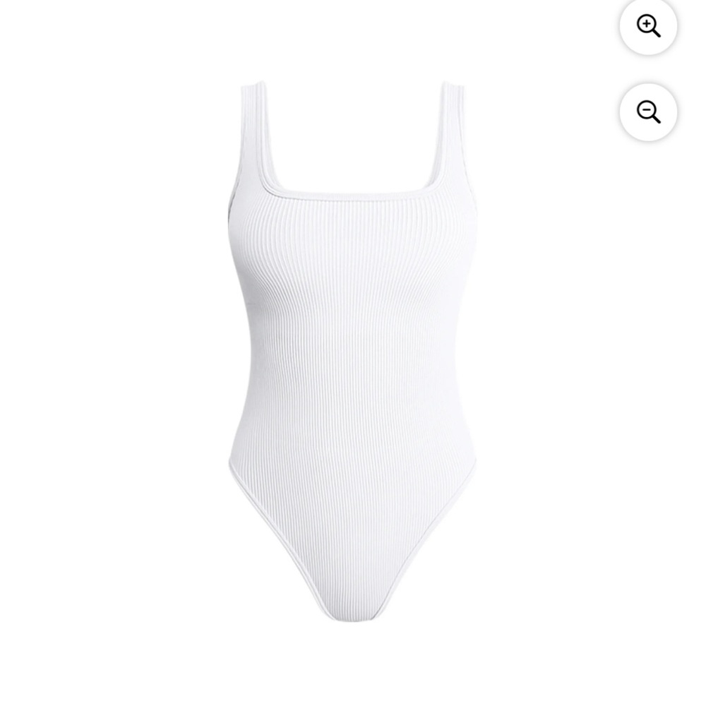 OQQ White Ribbed Bodysuit